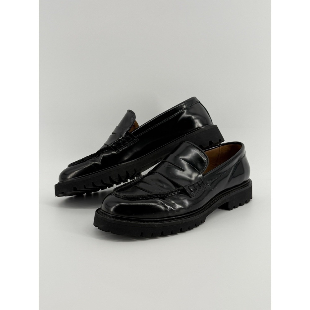 Thursday Boot Co Penny Loafers Womens Black Leather Lug Sole Sz‎ 7